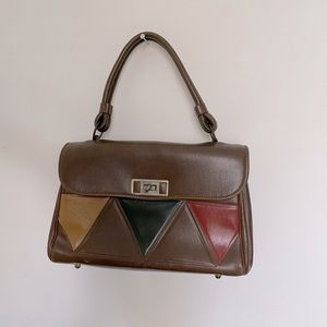 Vintage 70s triangle contemporary leather purse